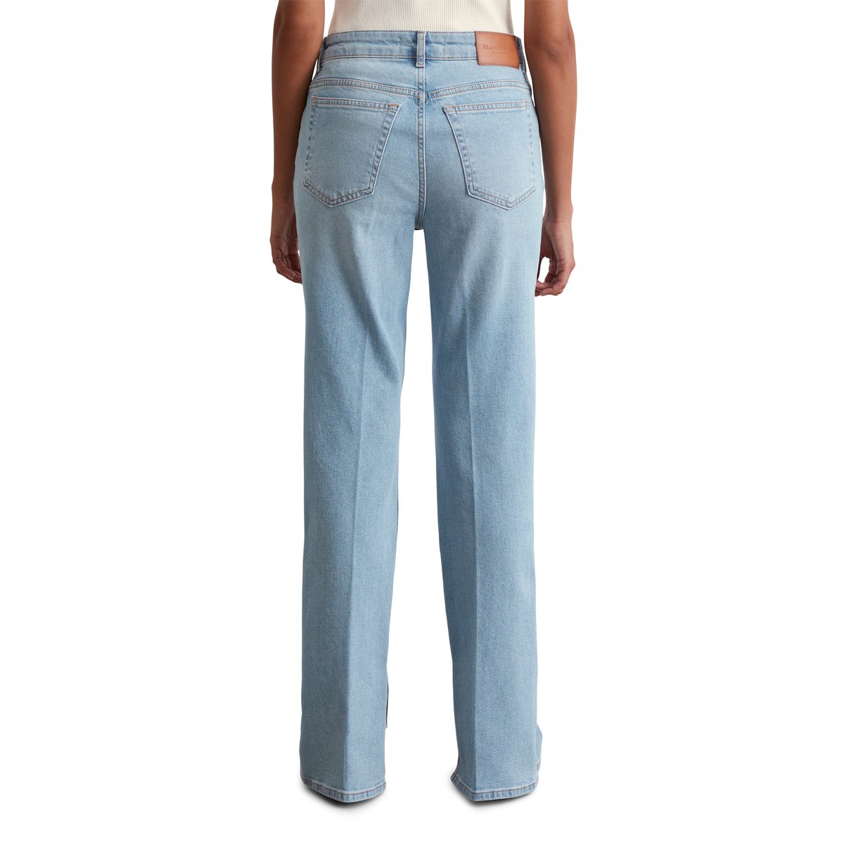Jeans modèle Kiruna flared en coton organique mélangé stretch bleu clair, MARC O'POLO
