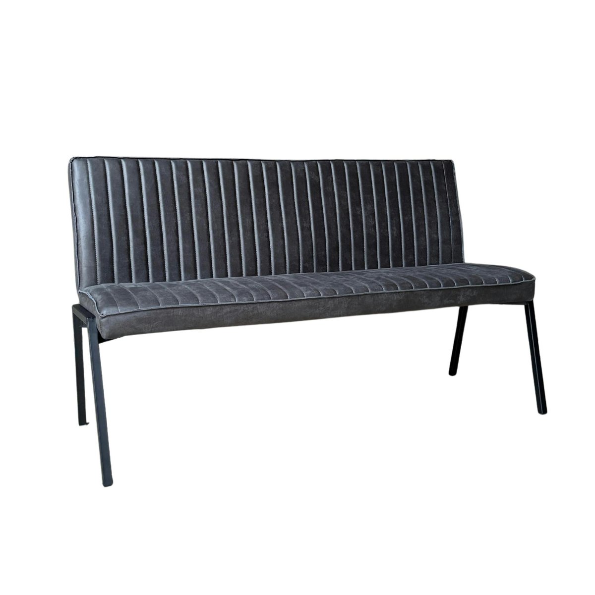 Banc de salle à manger polyuréthane 2,5 places CORTINA anthracite, PIER IMPORT