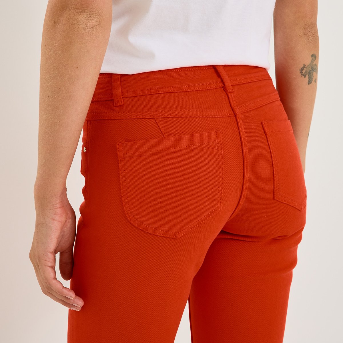 Jean slim raccourci TOKYO R01 orange rouge, GRAIN DE MALICE