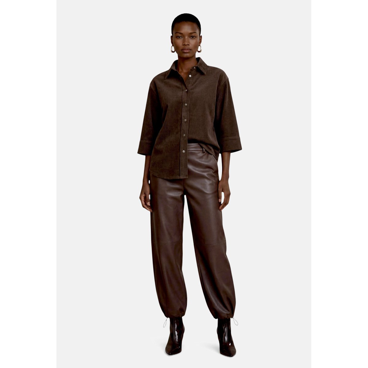 Blouse casual de coupe droite black coffee, ZERO