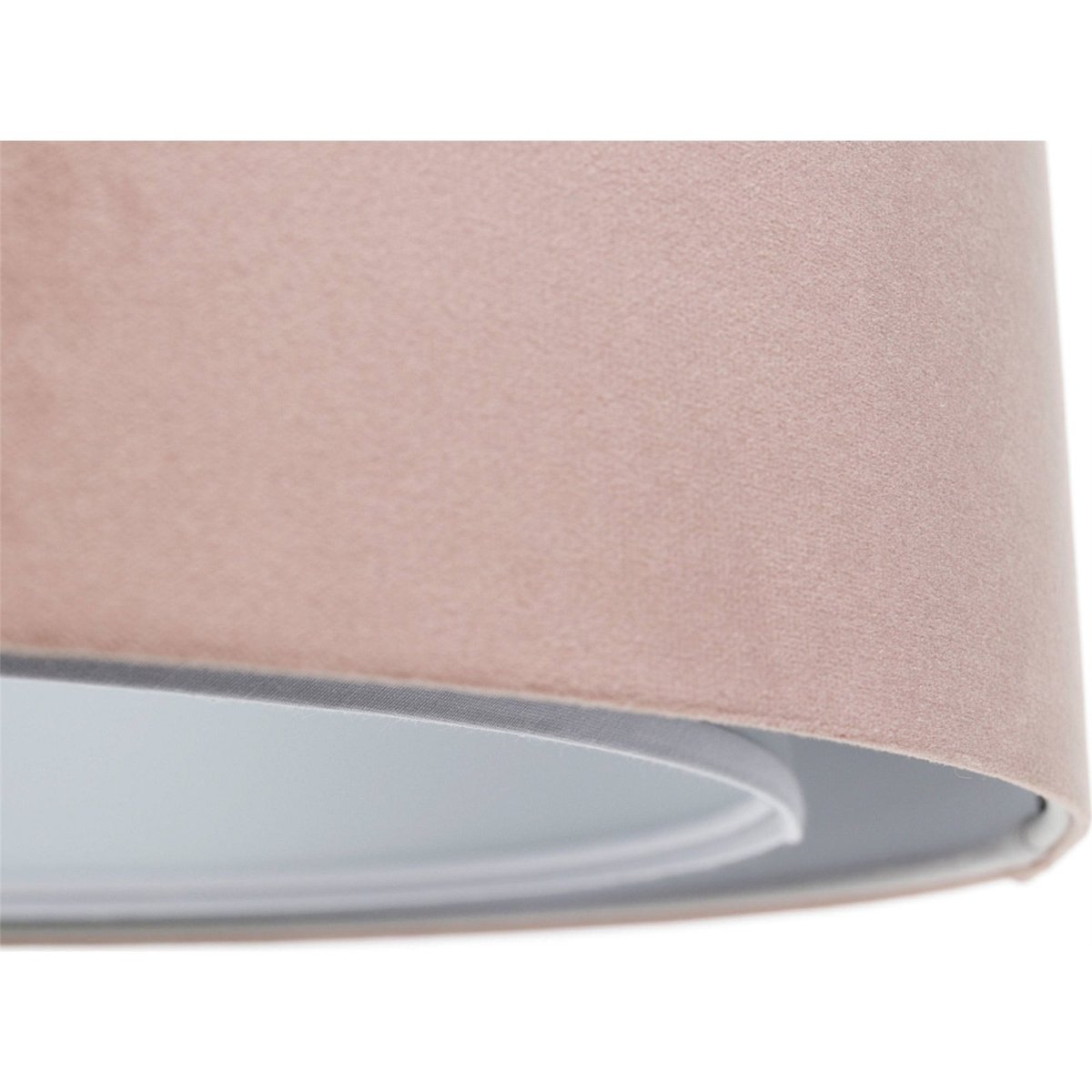 Suspension en velours forme ronde Jasmin bebe rose poudré et gris clair, BPS KONCEPT