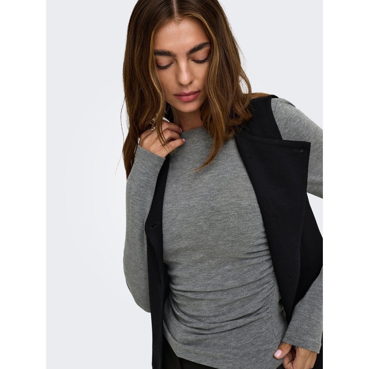 Top medium grey melange, ONLY