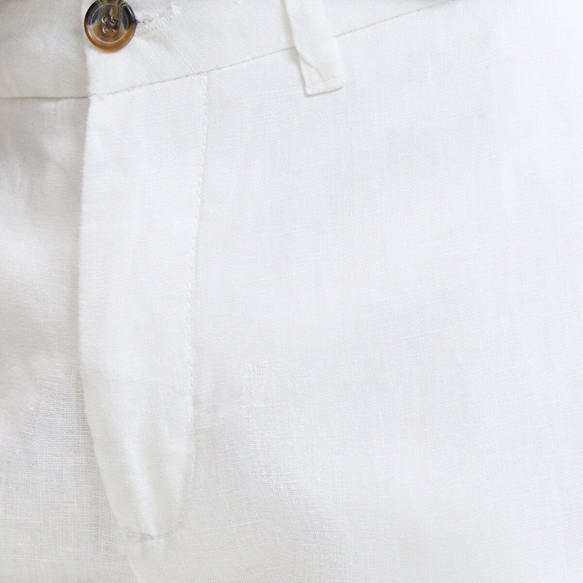 Signature Leinenhose ISAAC, gerades Bein weiss, LA REDOUTE COLLECTIONS