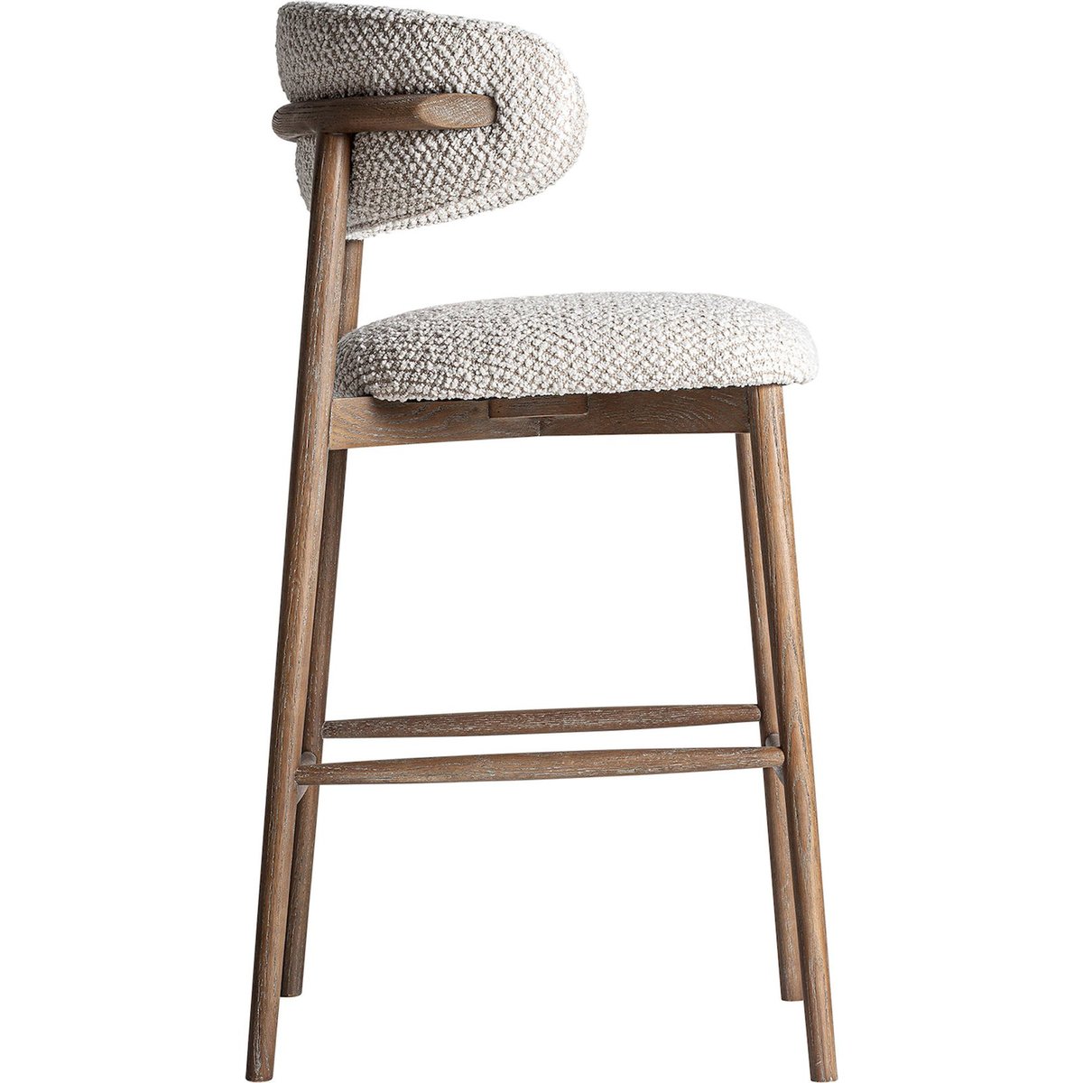 Tabouret contemporain en bois de frêne marron bois naturel, RECOLLECTION