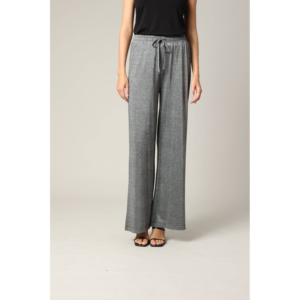Pantalon casual en jersey fil textile avec taille élastiquée MICHKA noir, DEELUXE