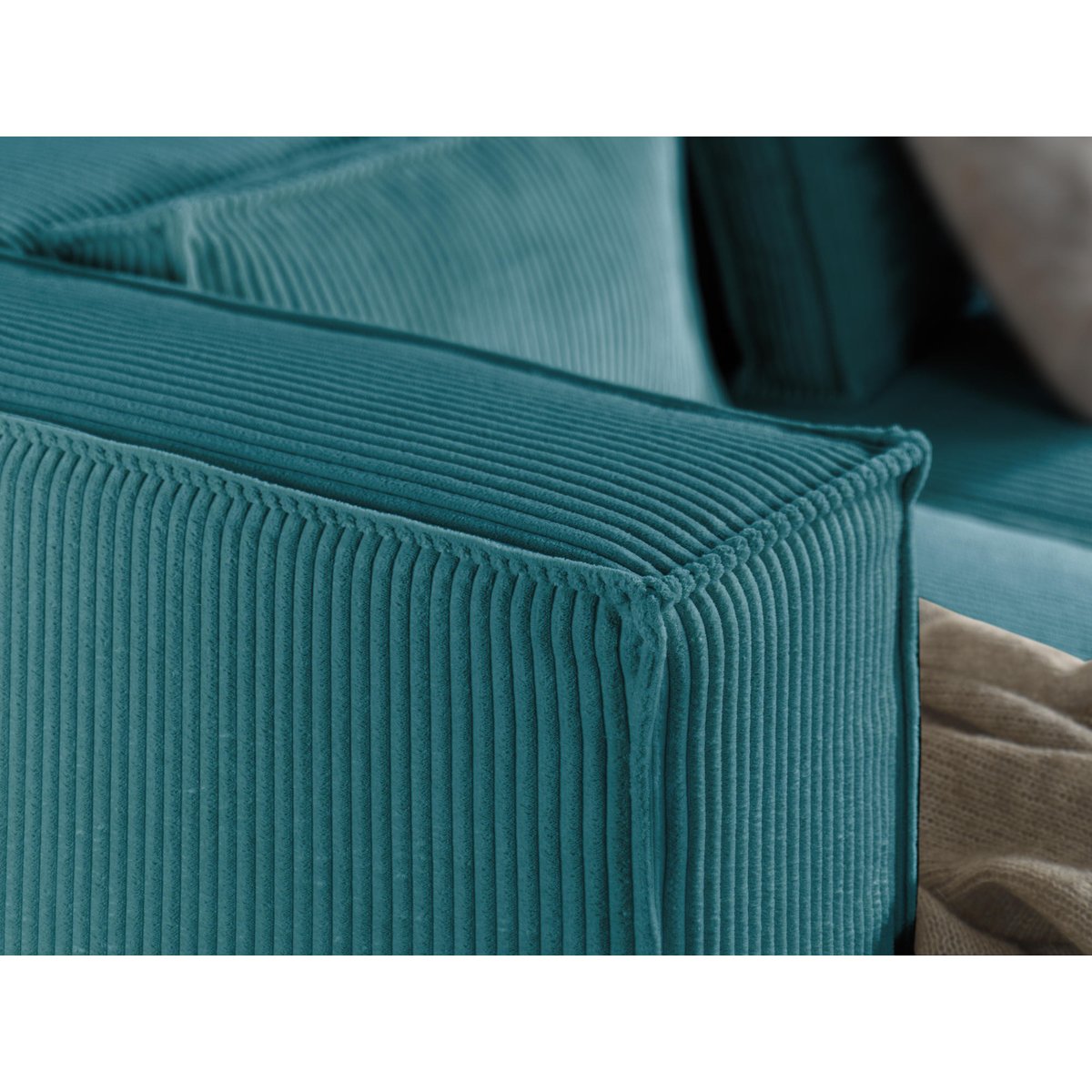 Canapé Panoramique 7 places - STELLA bleu canard, BEST MOBILIER
