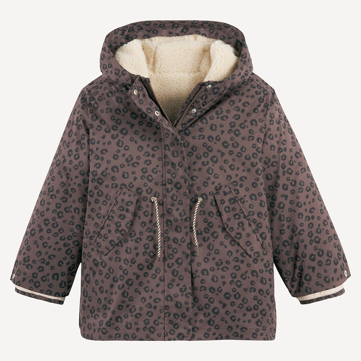 Parka 2 en 1 à capuche, imprimé léopard imprimé léopard, LA REDOUTE COLLECTIONS