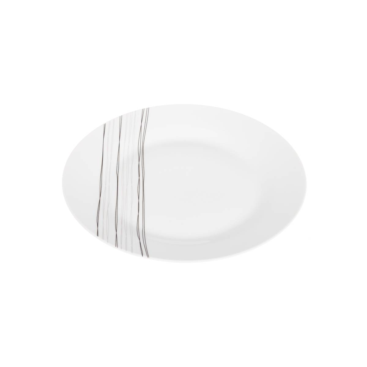 Lot de 6 assiettes à dessert en porcelaine LIGNES blanc, SECRET DE GOURMET