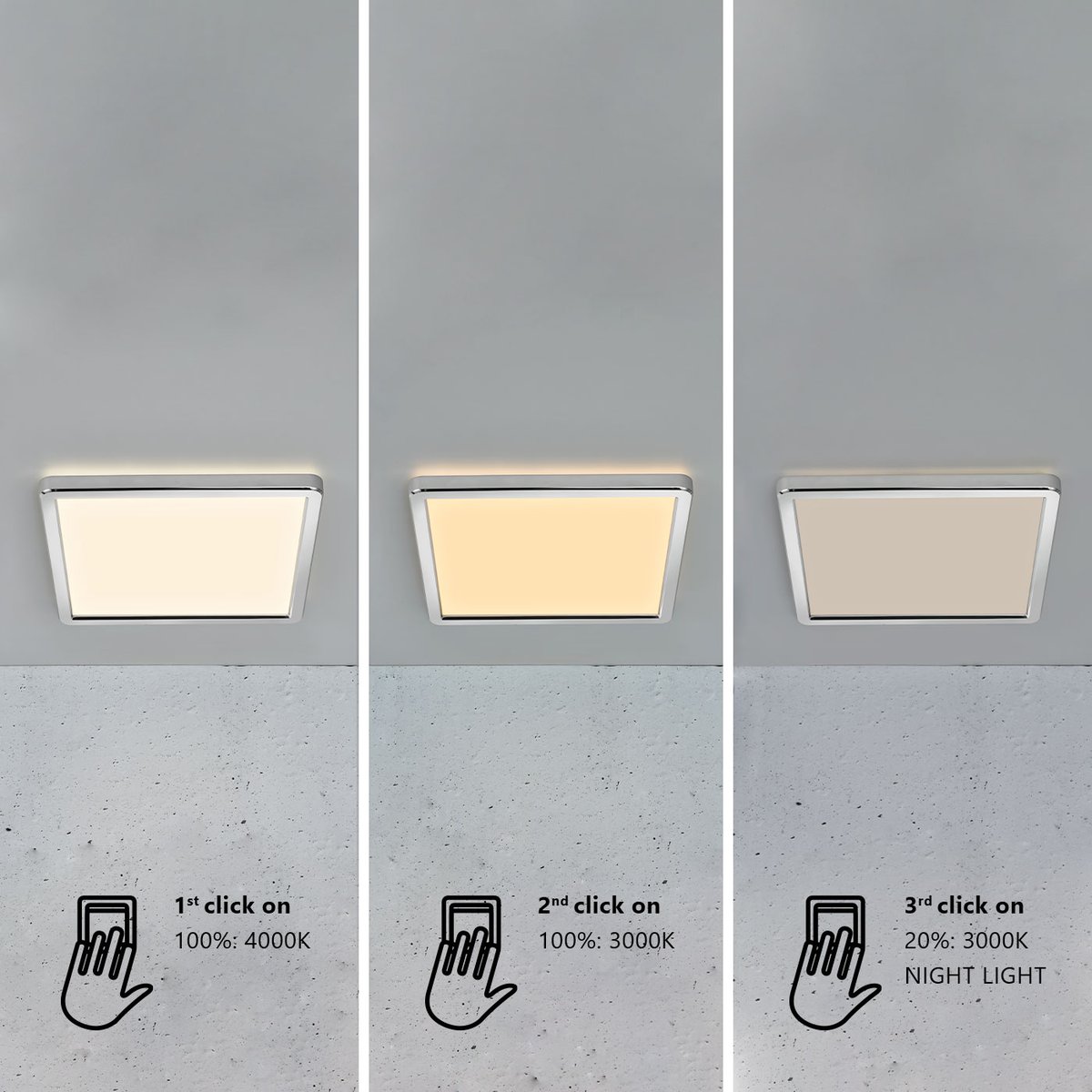 Plafonnier LED intégrée 3000/4000K Gradation Moodmaker à 3 réglages en plastique, OJA 29 blanc, NORDLUX