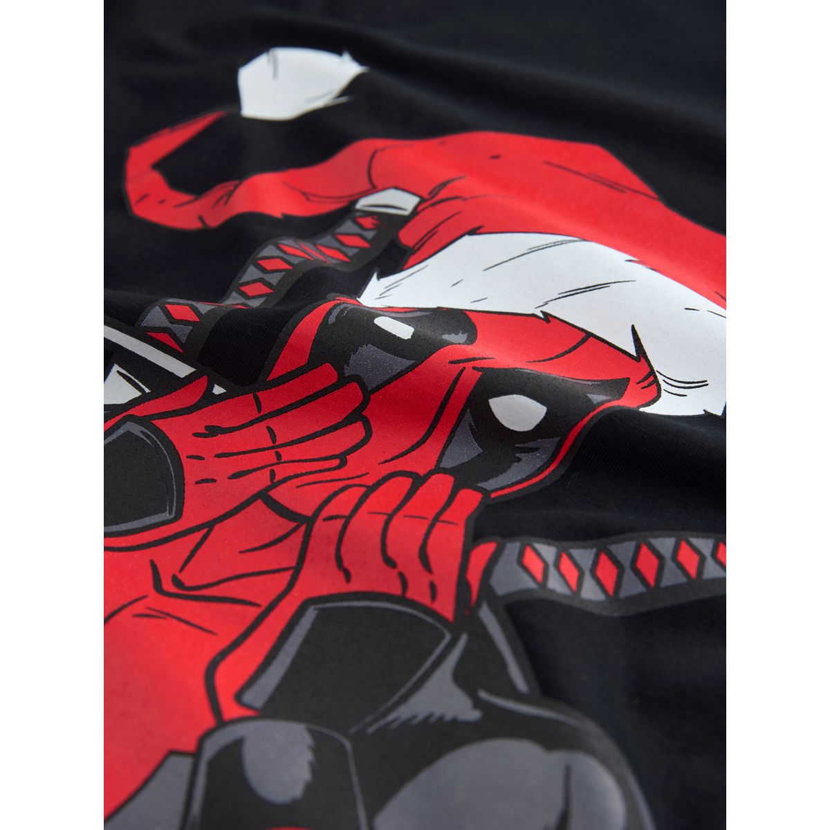 T-shirt de noël à imprimé graphique deadpool noir, NEXT