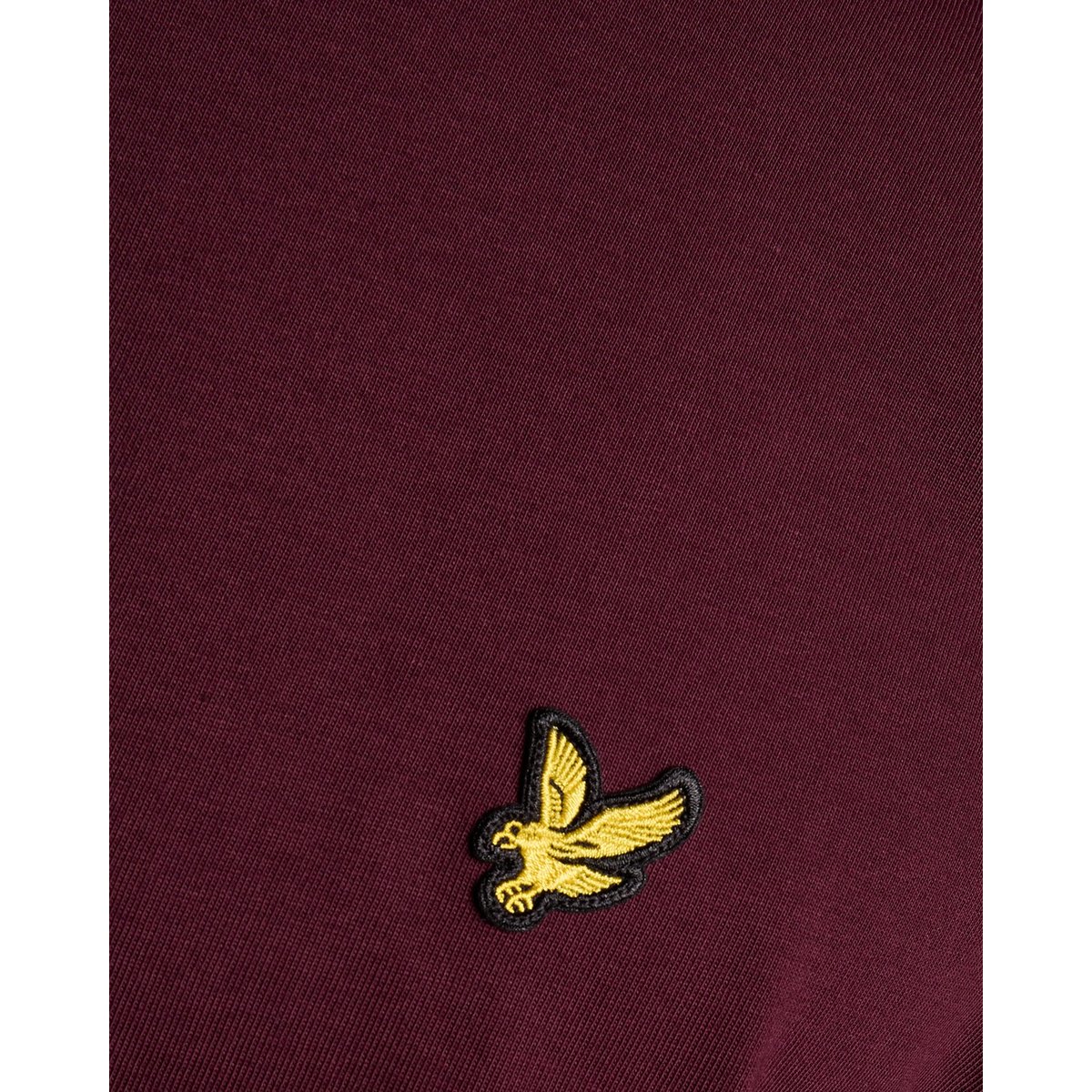 T-shirt en coton col rond rouge bordeaux, LYLE & SCOTT