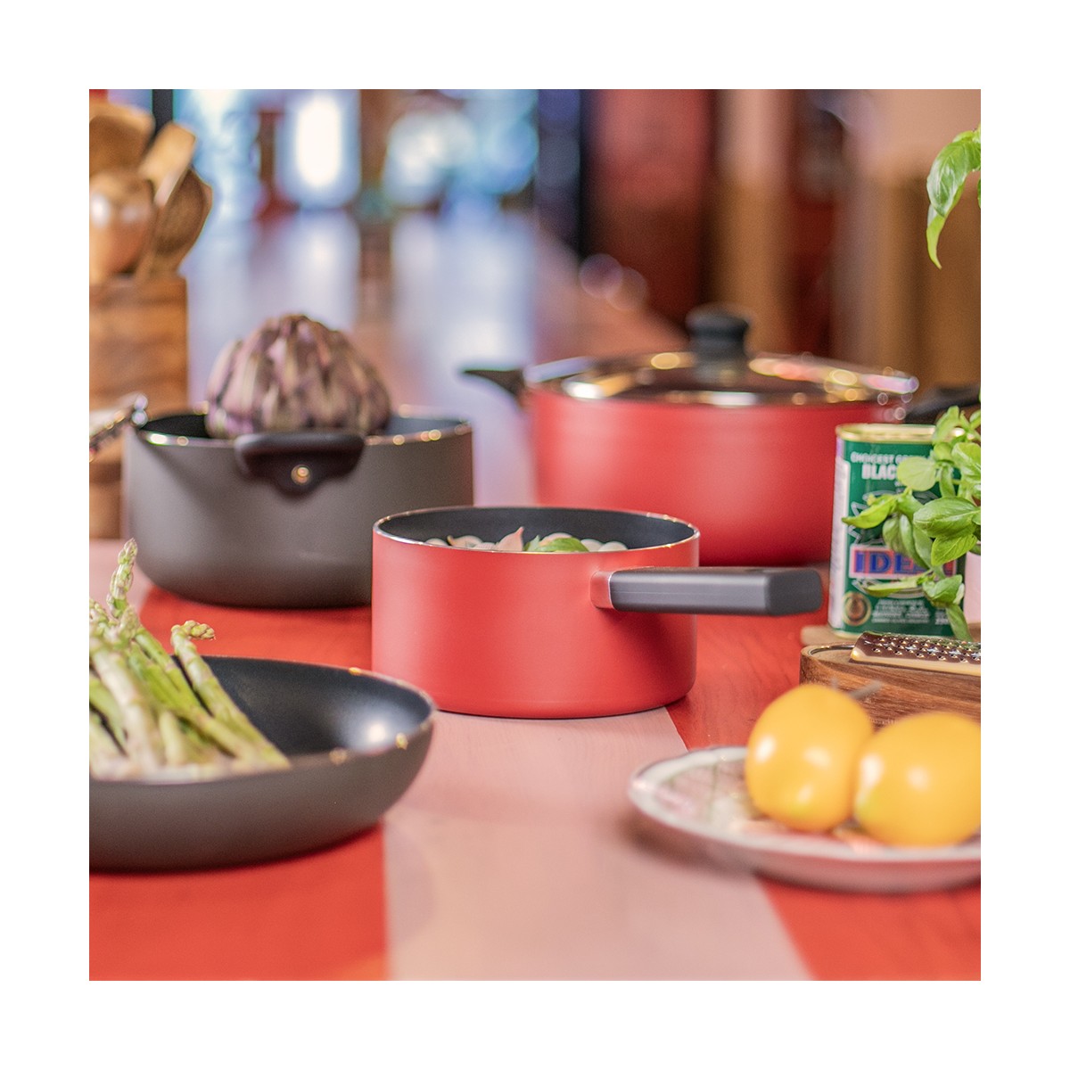 Set de 2 casseroles PREMIER CHEF rouge, LIVOO