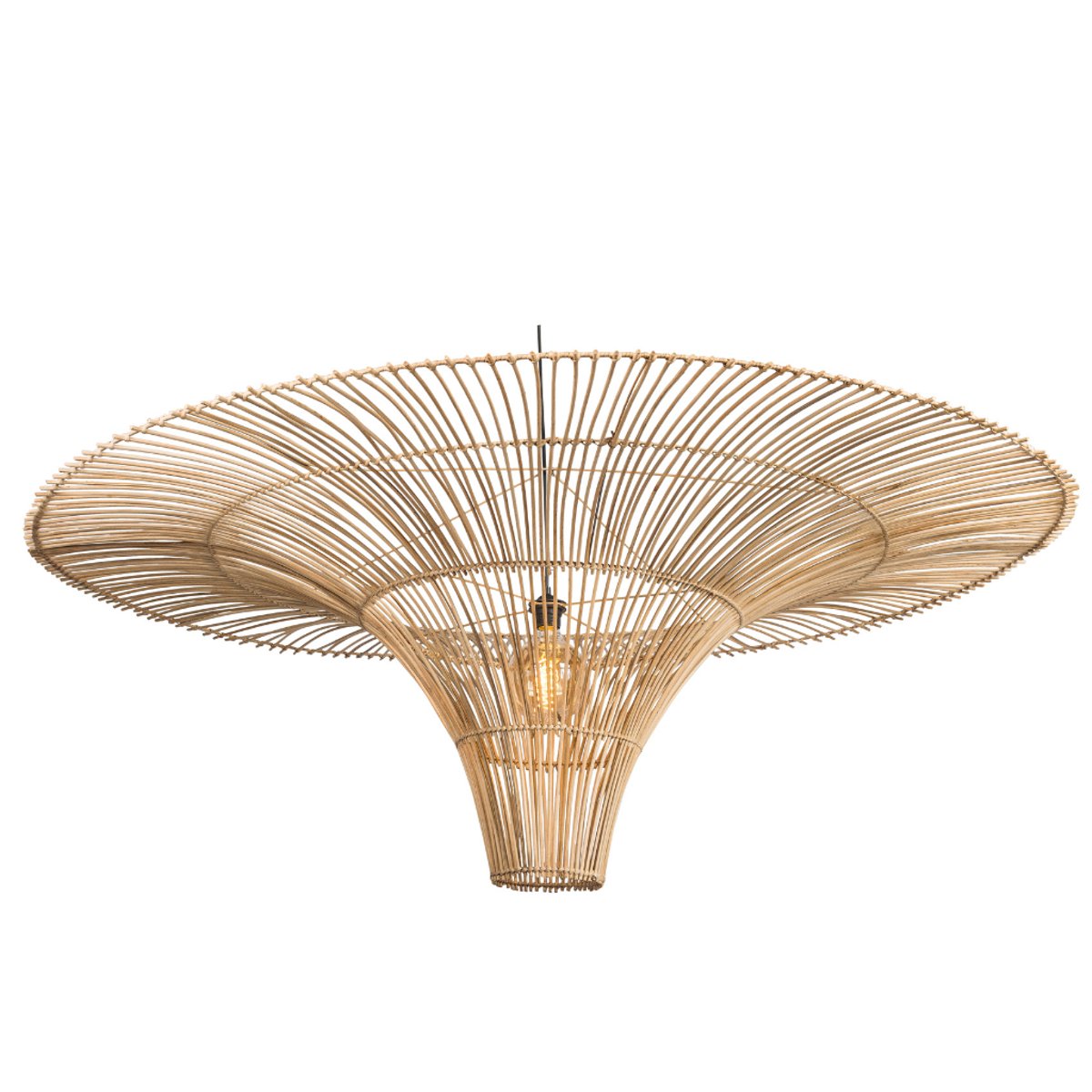 Suspension plate en rotin MILO naturel, HYDILE
