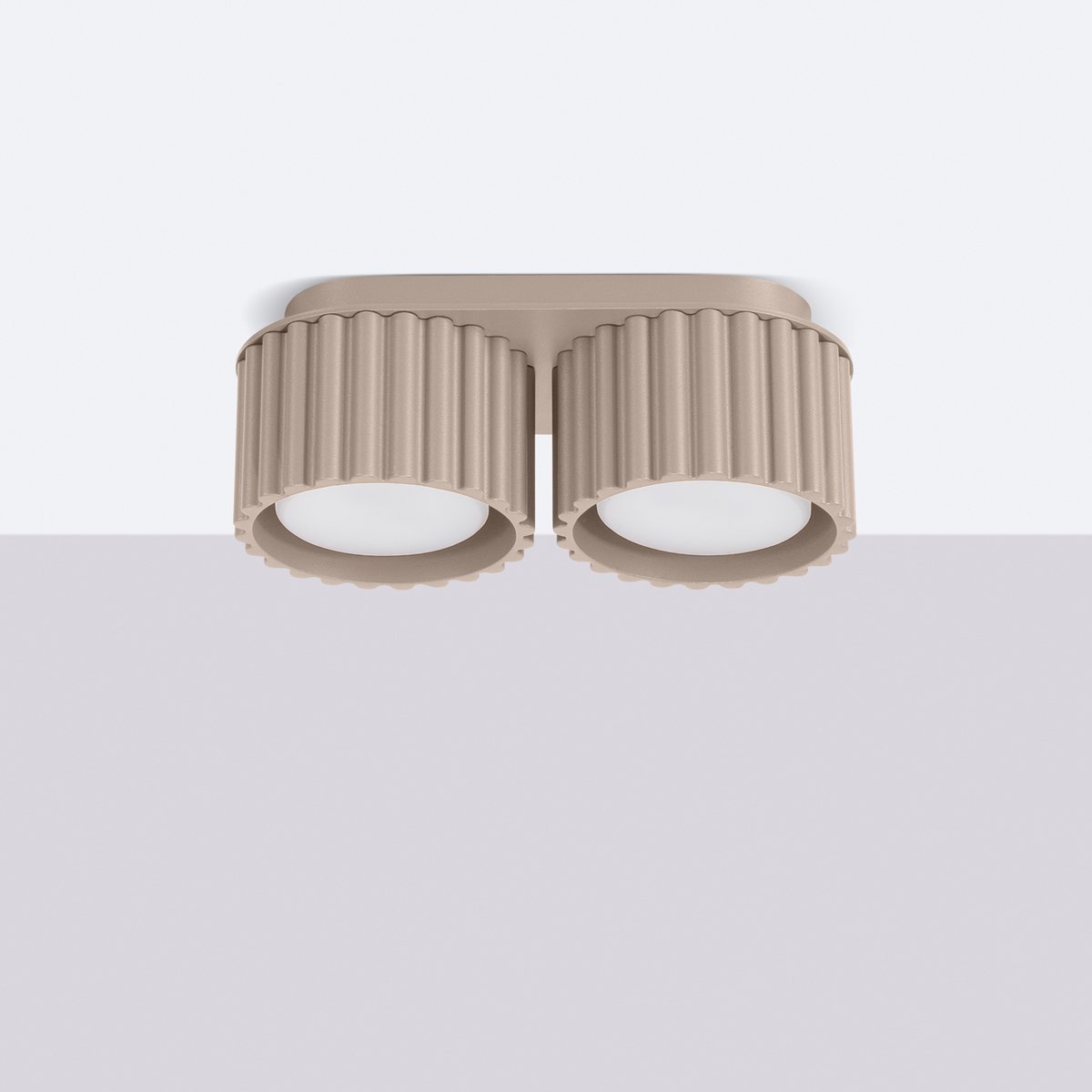 Plafonnier Aluminium Taupe Gx53 2 Aura marron, EDEN