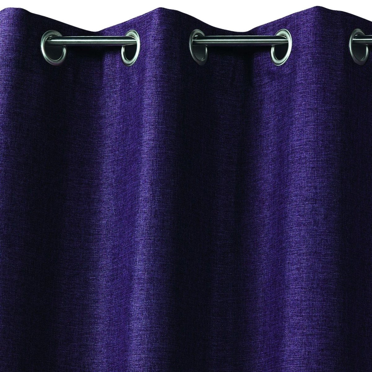 Rideau uni en toile aspect naturel prune, HOME MAISON