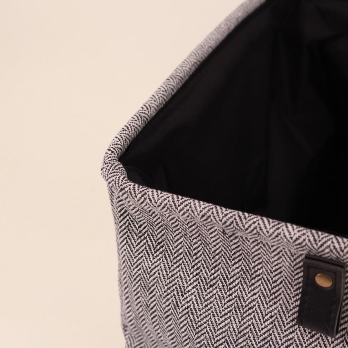 Cube de rangement à chevrons gris 31x31x31cm gris, ORNAMI