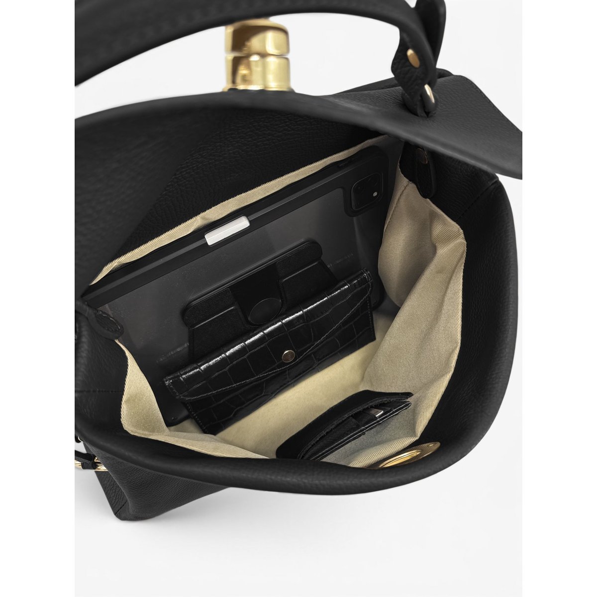 Sac à main en cuir grainé CHELSEA noir, OH MY BAG