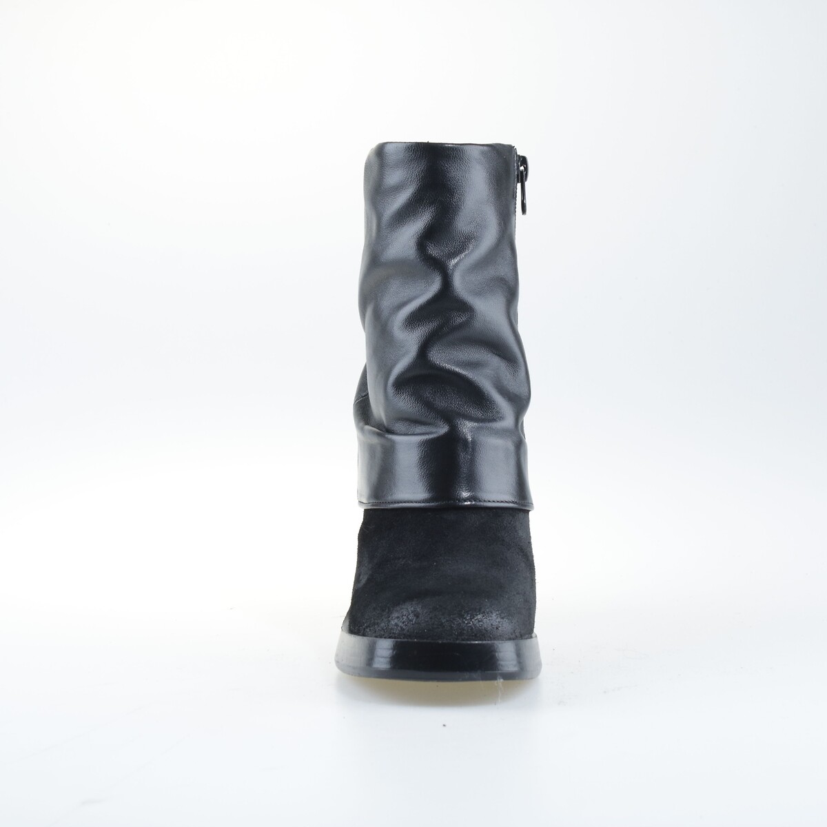 Dual fabric leather gaiter boots black, MJUS