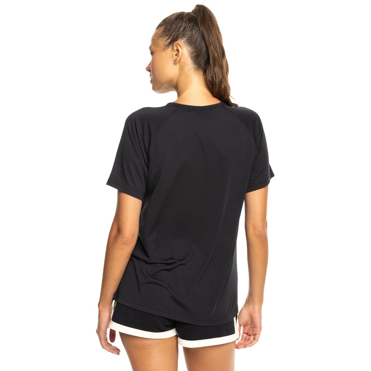 T-Shirt de sport, manches courtes, col rond, . noir true black, ROXY
