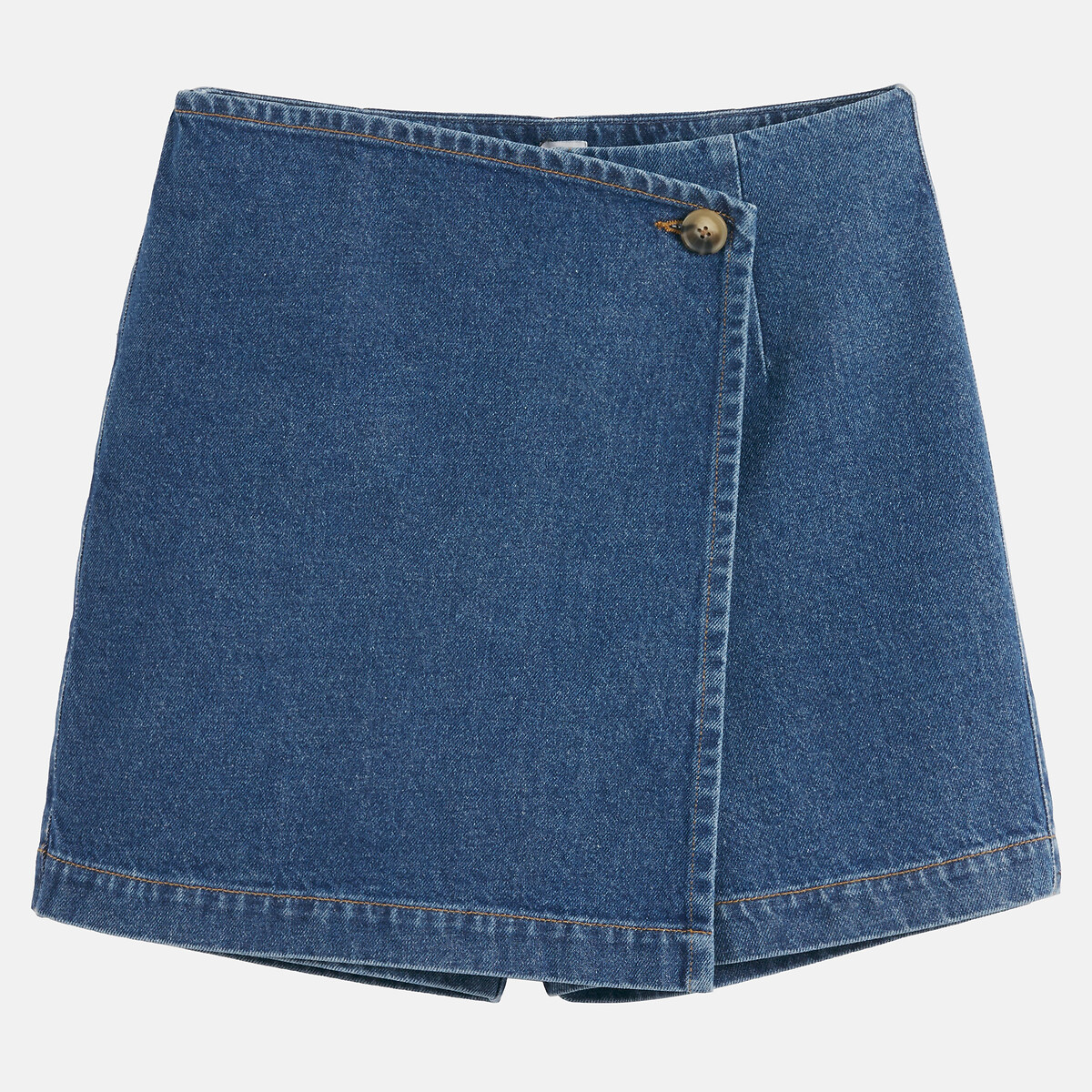 Jupe-short en denim bleu stone, LA REDOUTE COLLECTIONS