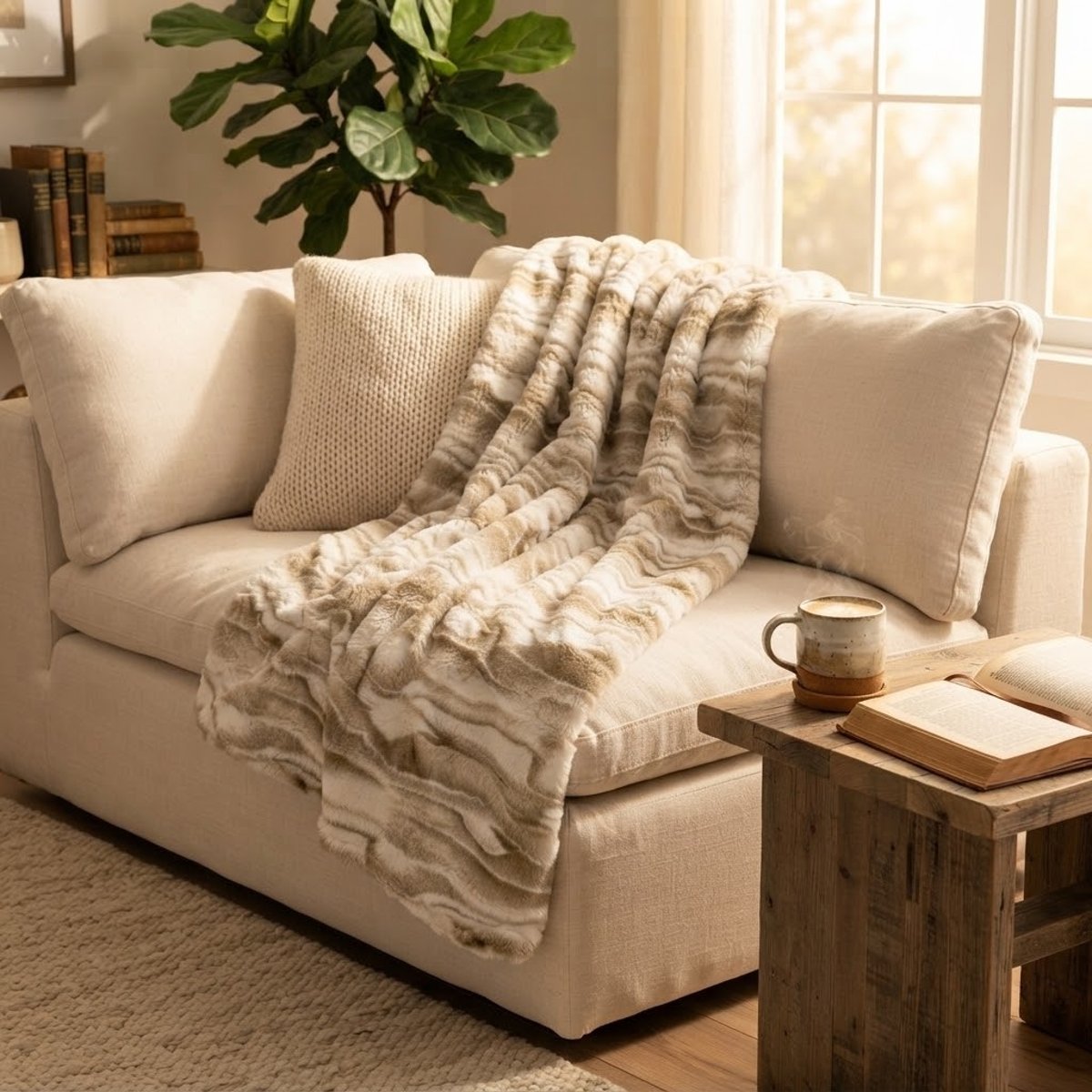 Plaid doux sherpa Cheyenne sable, EDEN
