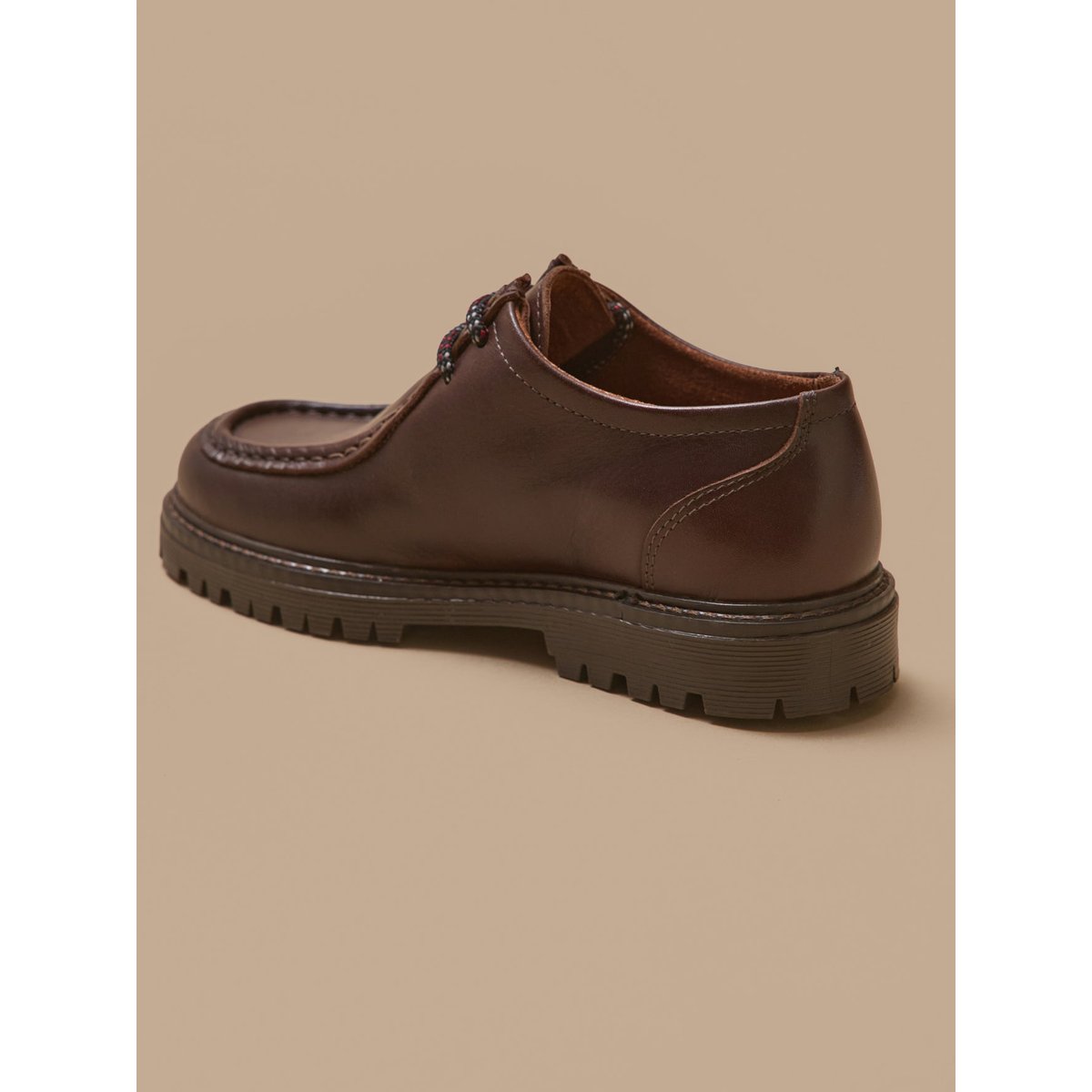 Derbies cuir chocolat, CYRILLUS