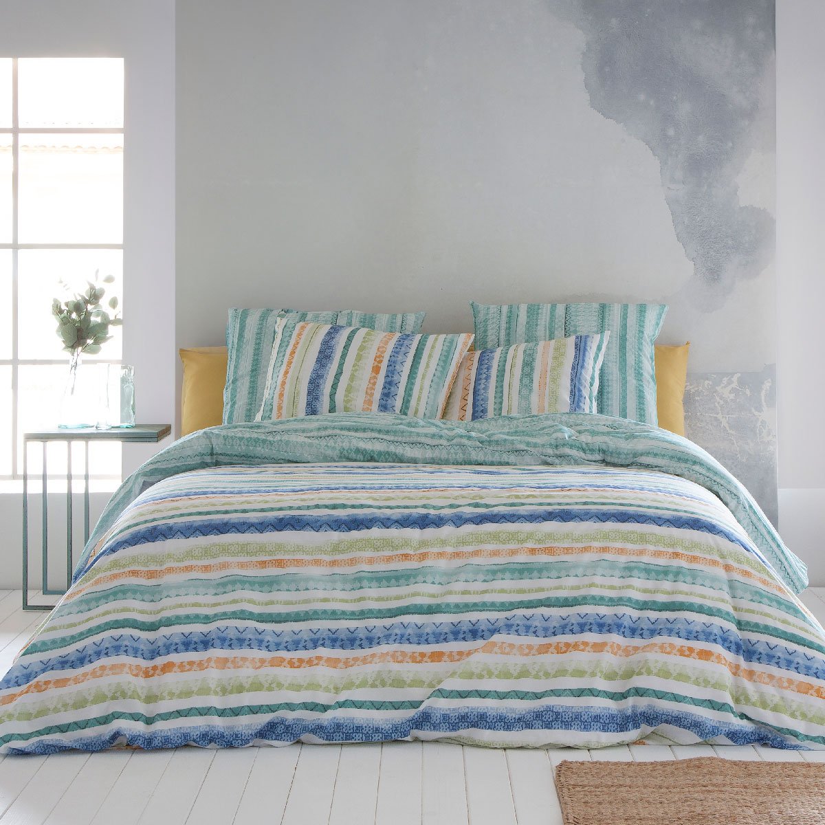 Lot de 2 taies d'oreiller en coton TRIBE A vert, NAF NAF HOME