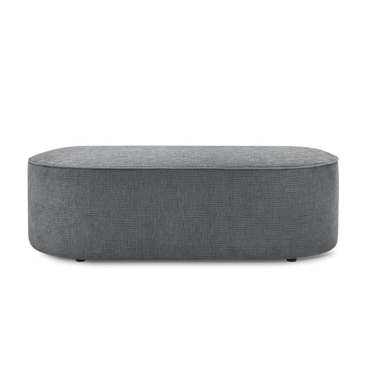 Pouf tissu texturé, ROUSSEAU gris foncé, BOBOCHIC