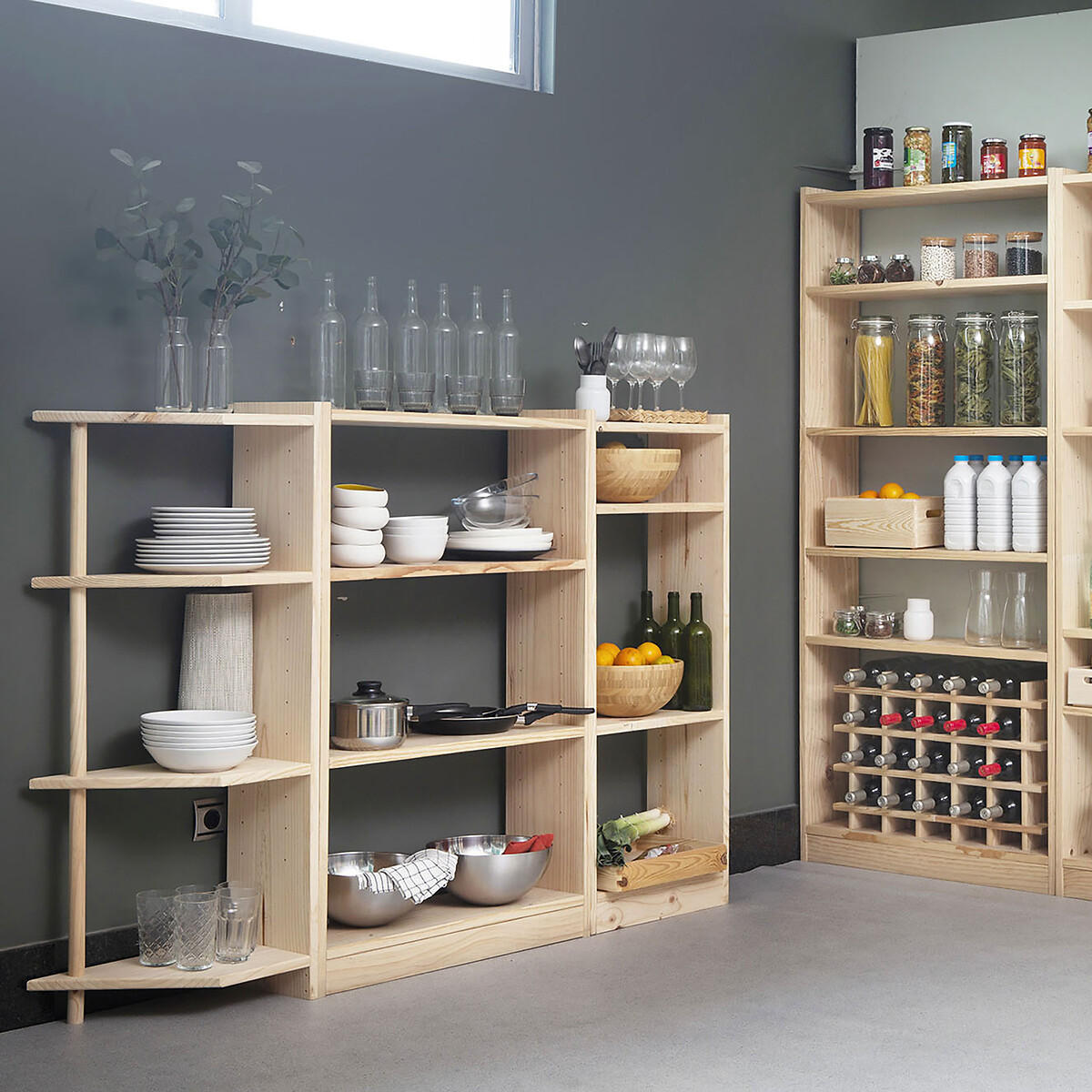 Etagère pin massif GALA-121X50 bois clair, EUROPE & NATURE
