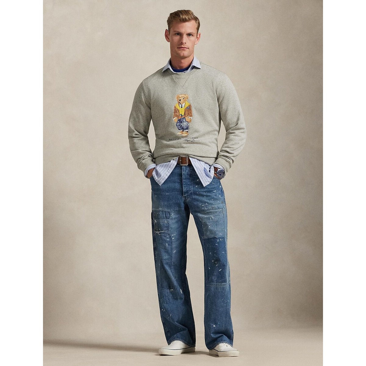 Felpa Polo Bear grigio, POLO RALPH LAUREN