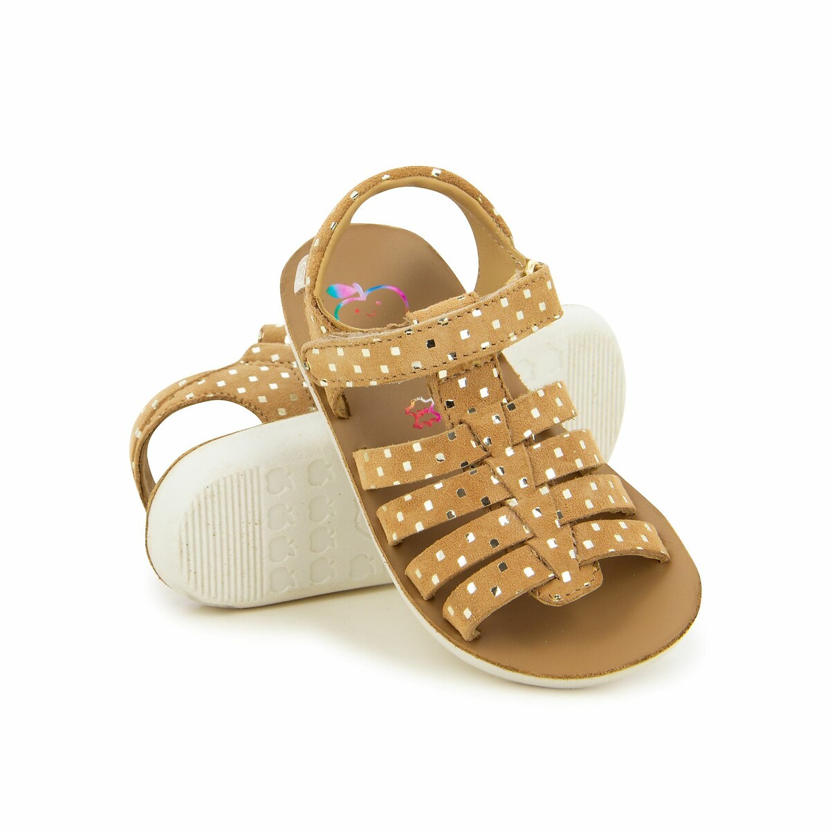 Kids Goa Spart Leather Sandals camel, SHOO POM
