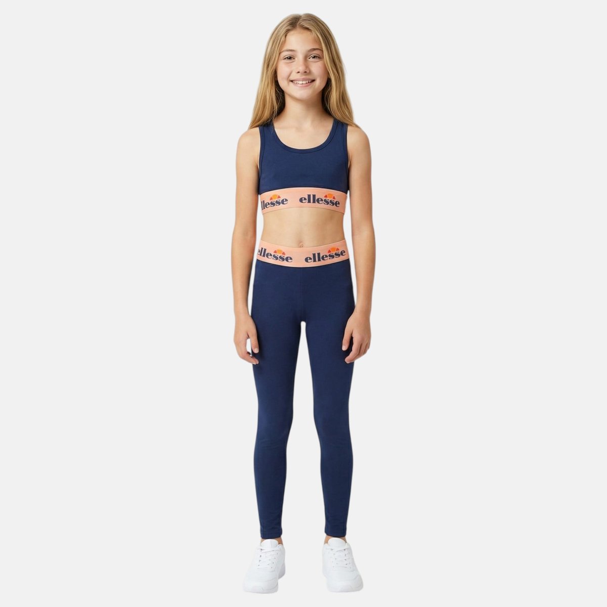 Ensemble 3 pièces t-shirt court, brassière et legging ICÔNE bleu marine, ELLESSE