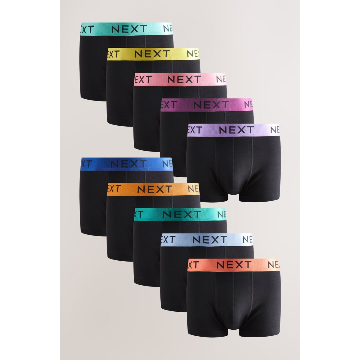 Boxer taille basse en mélange de coton ceintures de couleur noire brillante, NEXT