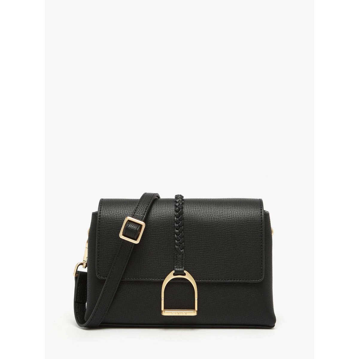 Sac bandoulière S Torsade cuir noir, ETRIER