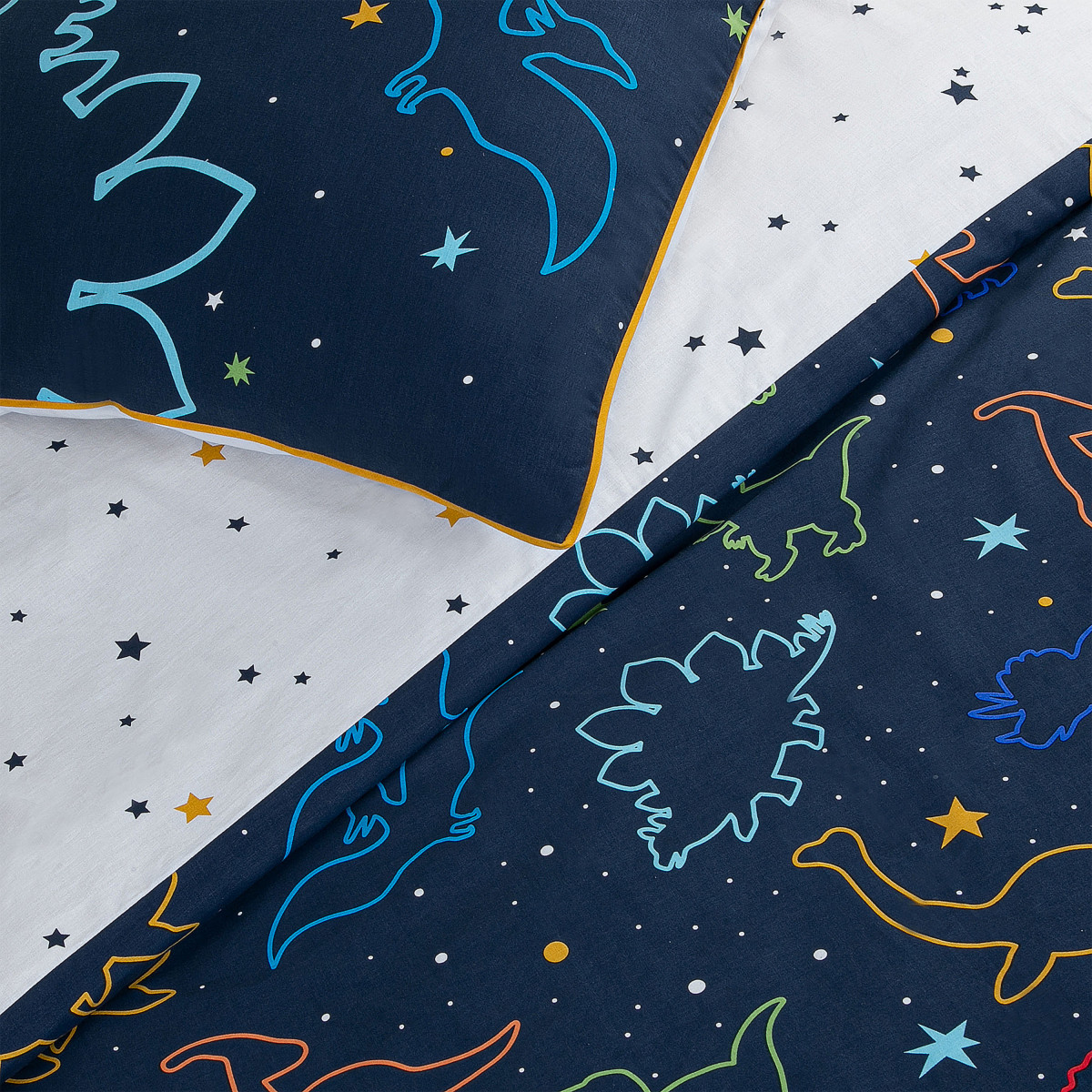 Parure de lit enfant dinosaure réversible DIPLO bleu, FUTURE HOME