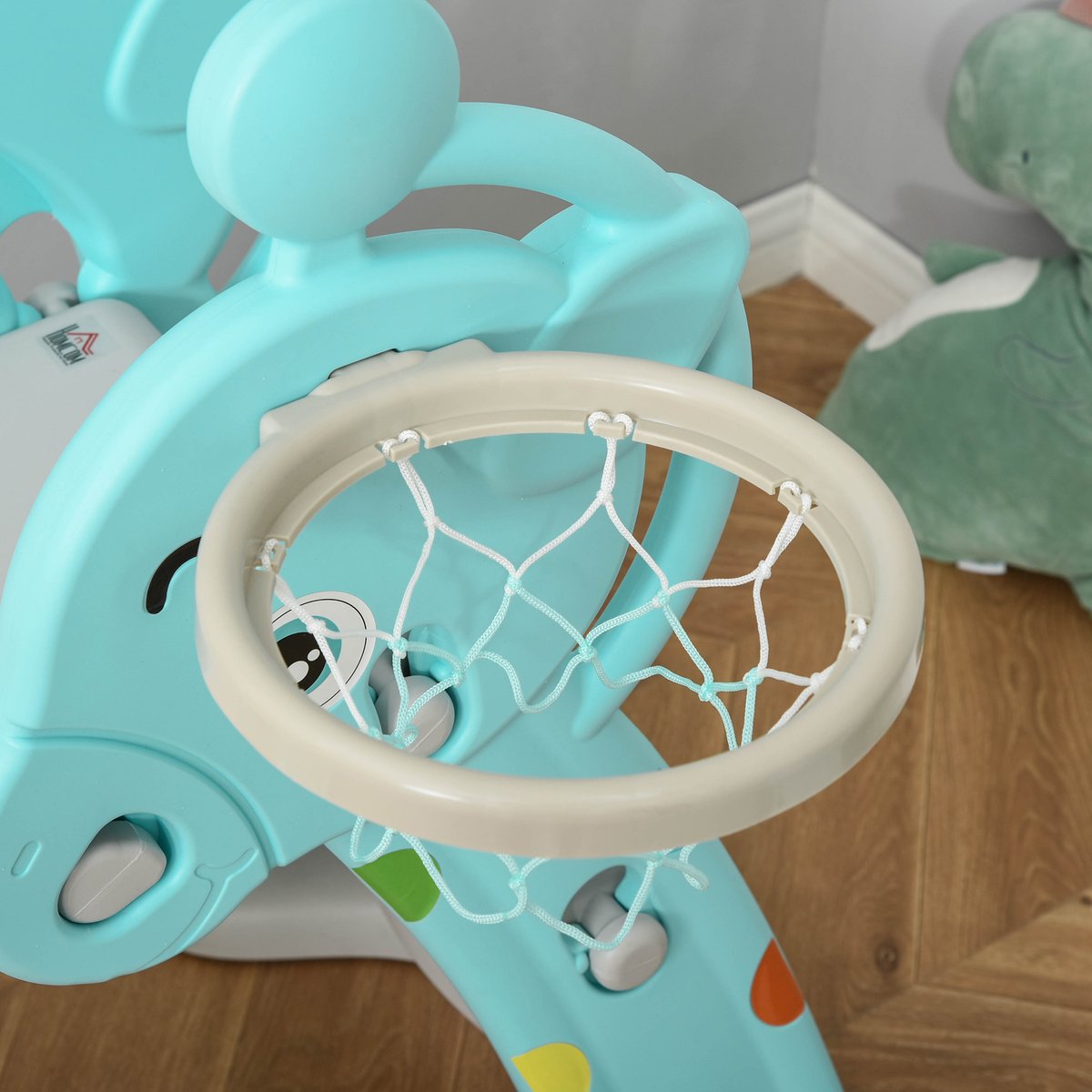 Toboggan enfant avec panier basket bleu, HOMCOM