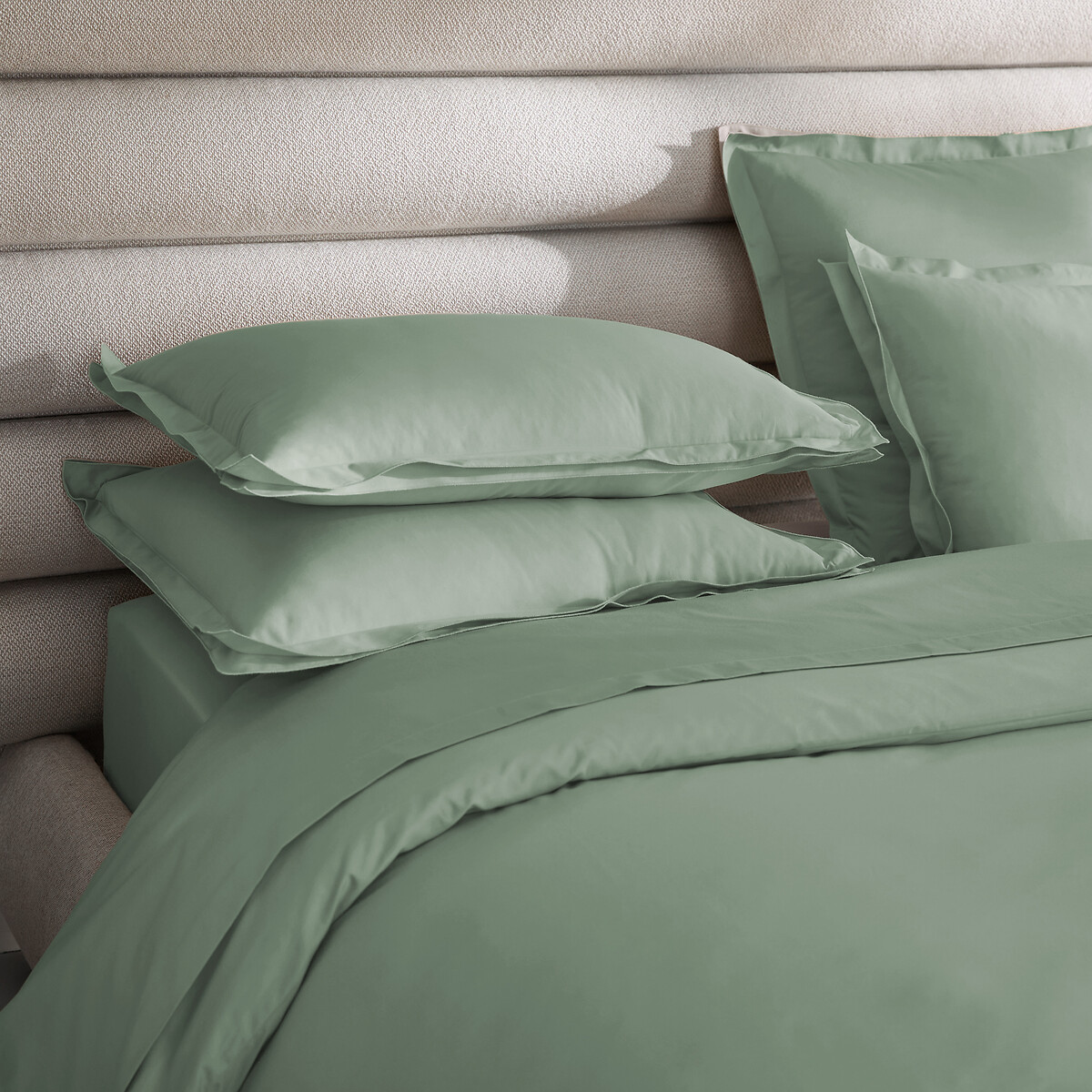 Taie d'oreiller en satin de coton 200 fils, GALOR vert jade, AM.PM