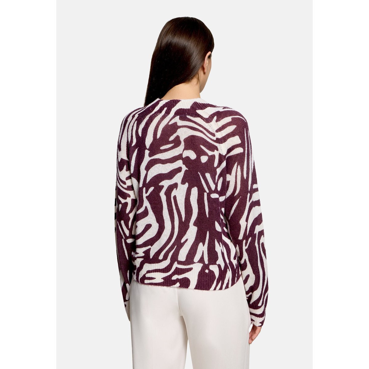Pull-over en maille à imprimé animalier dark red/cream, BETTY & CO