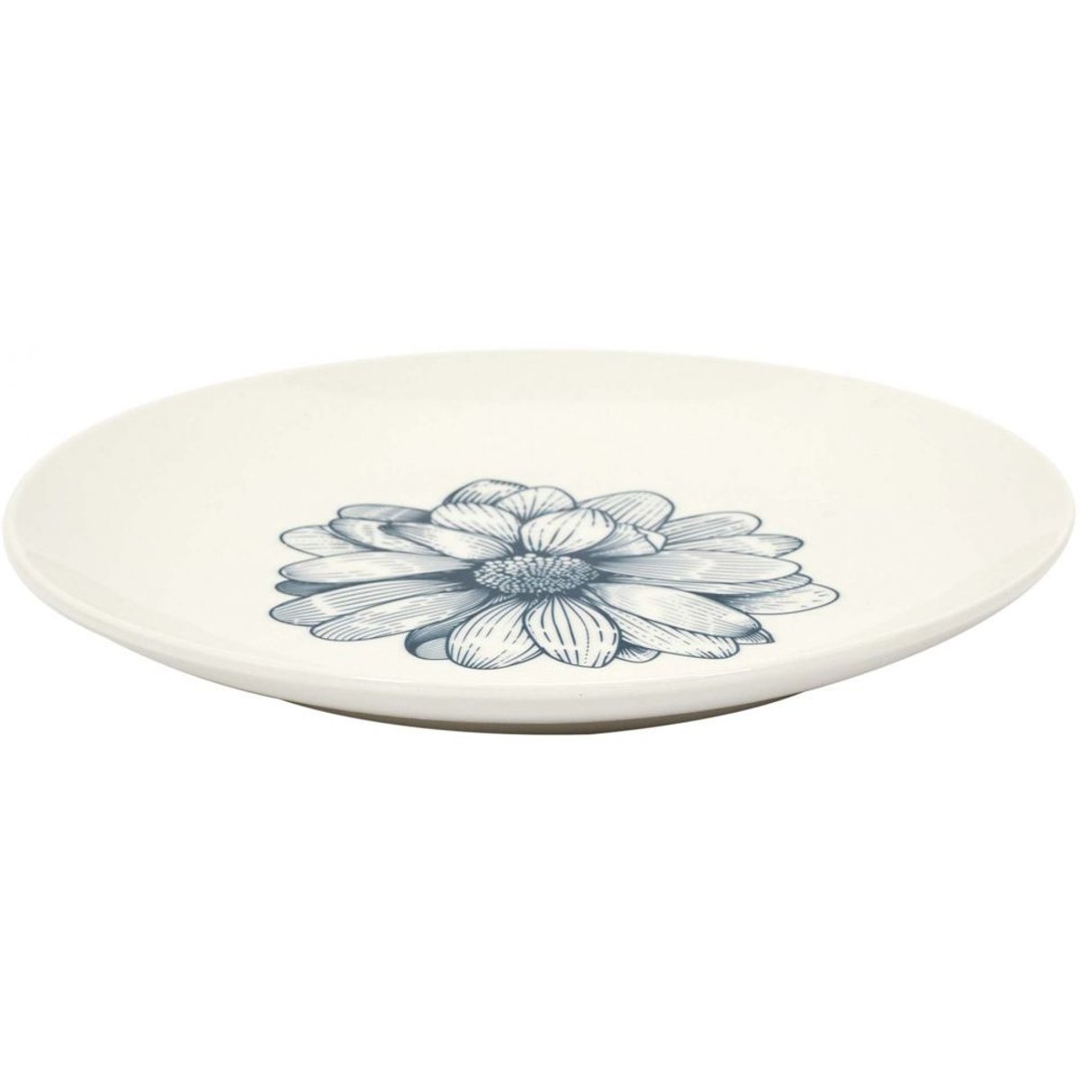 Assiette en porcelaine Cottage 20 cm (Lot de 6) Blanc et gris blanc et bleu, CMP