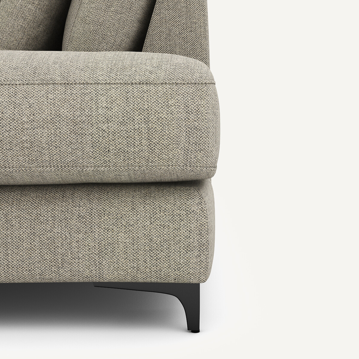 Divano letto ad angolo retto, tessuto tweed, Marsile naturale / grigio chiaro, AM.PM
