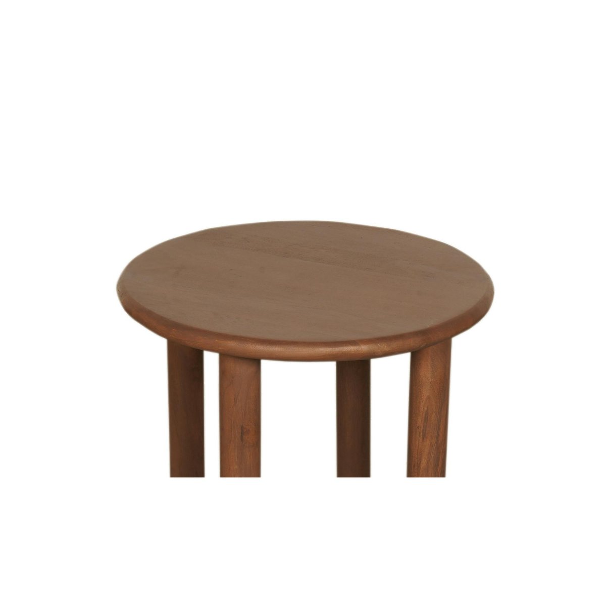 Bout de canapé rond en bois foncé à 4 pieds ALMA marron, PIER IMPORT