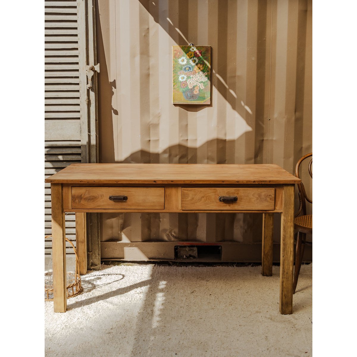 Table à manger en bois Romy N°1439 - Bon état bois clair, DEBONGOUT