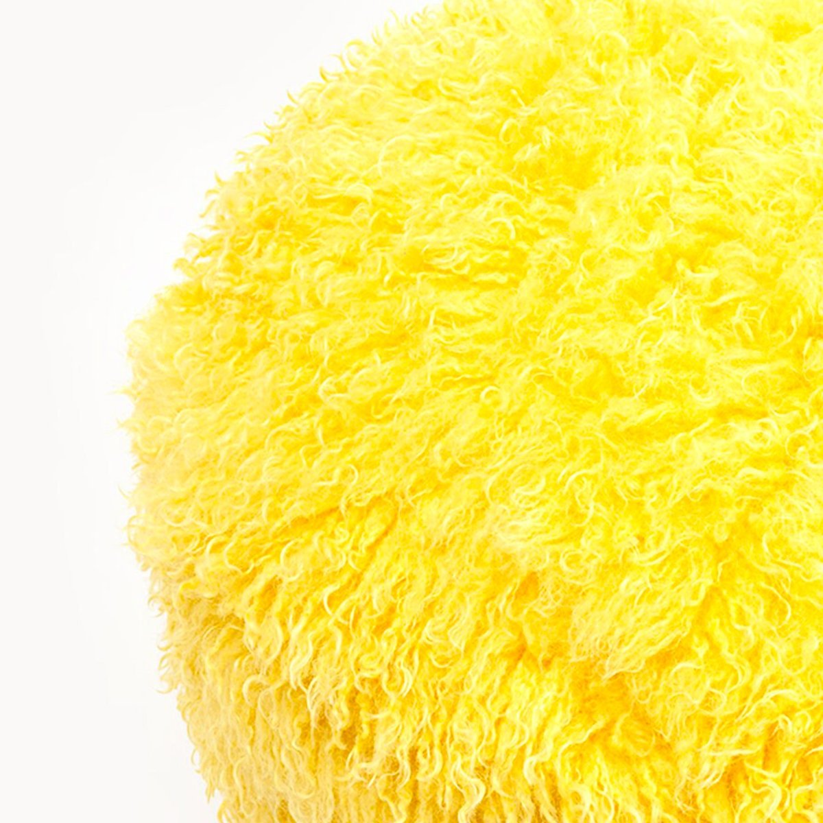 Tabouret à poils longs, PLUSHY jaune, KARE DESIGN
