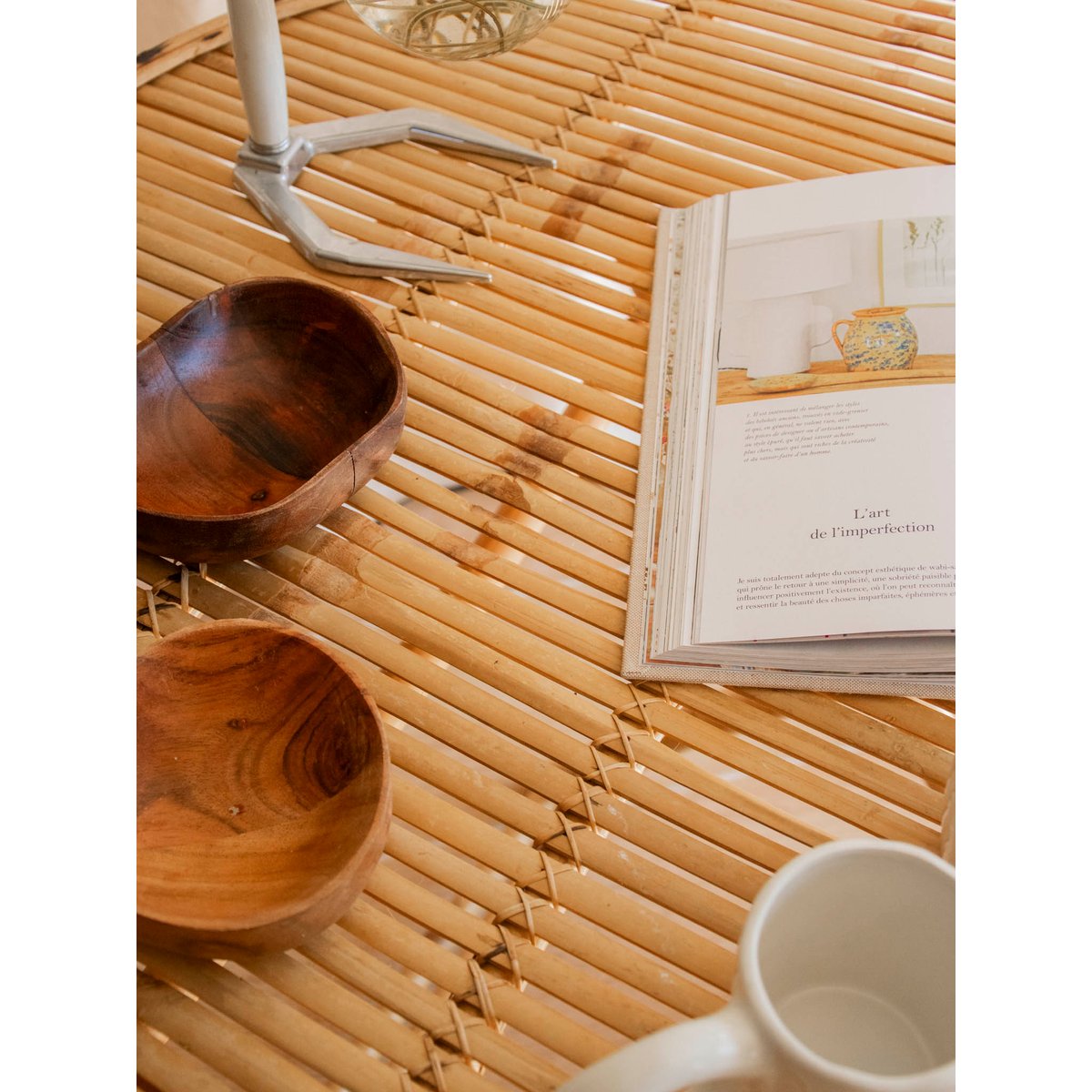 Table à manger en bambou pliable Romy N°1417 - Bon état bois clair, DEBONGOUT