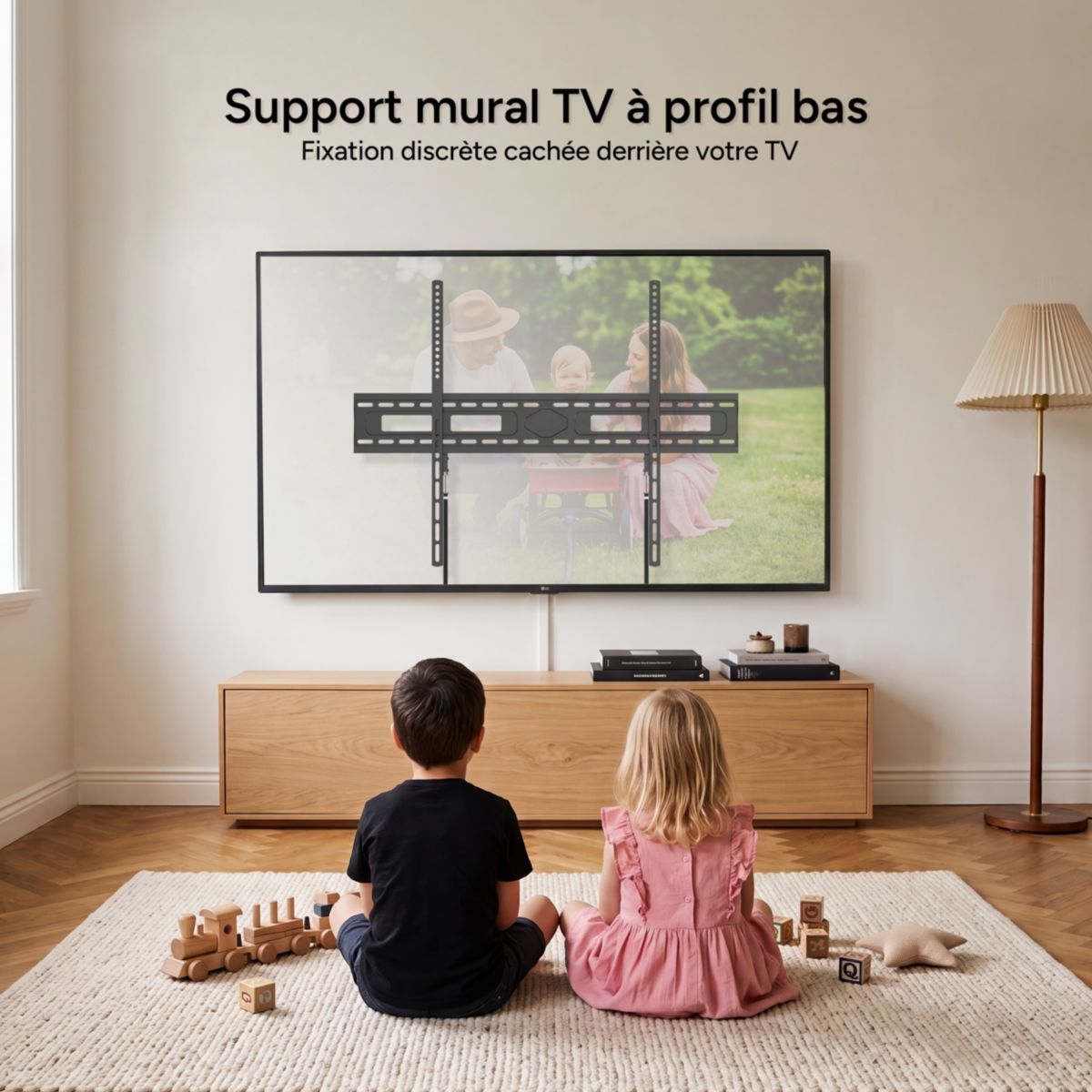 Support mural TV télé fixe 65''-100'' couleur unique, LISTO