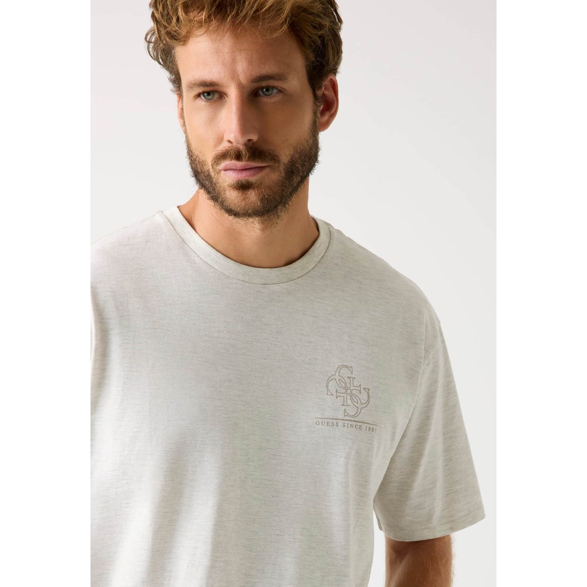 T-Shirt Logo 4G crème, GUESS