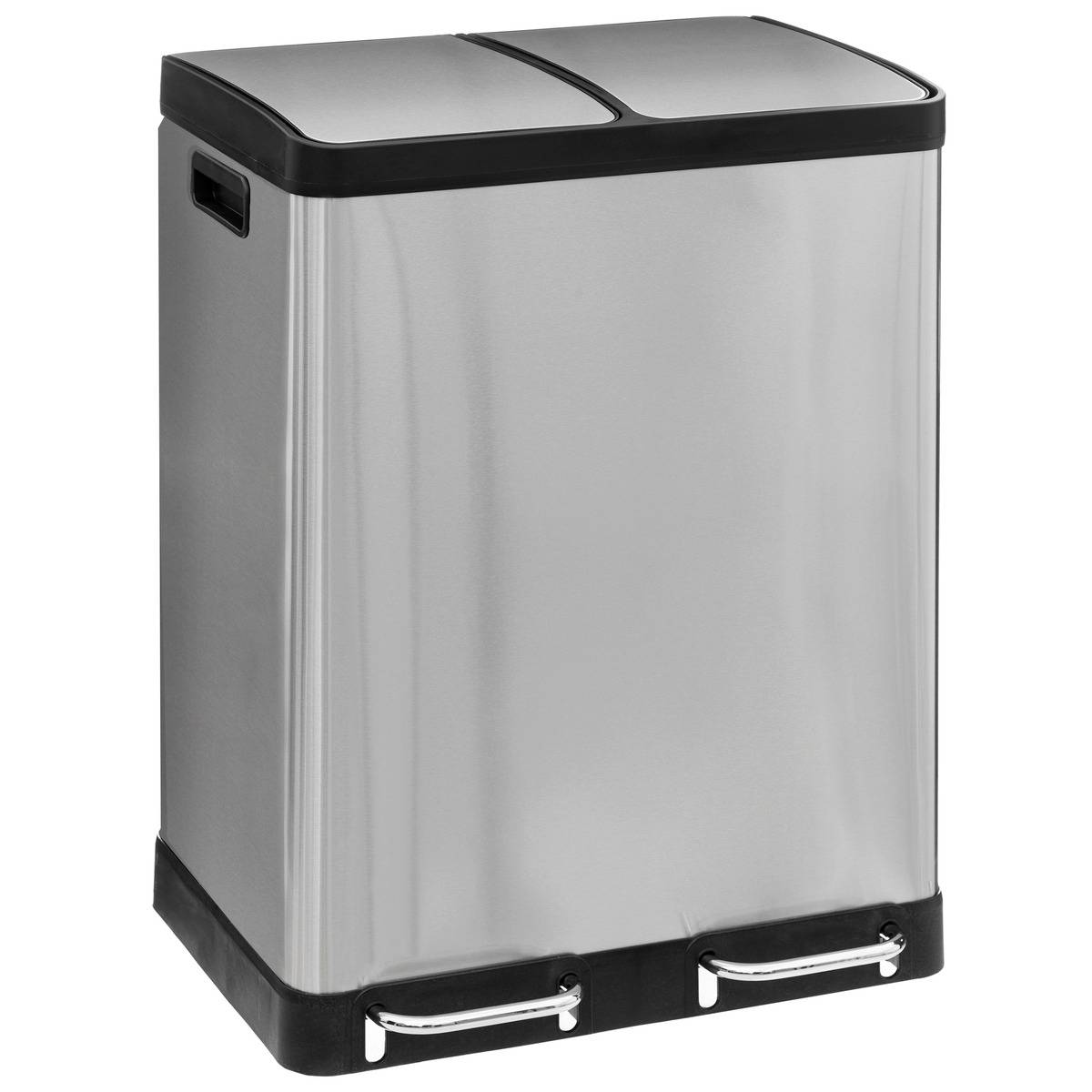 Poubelle de cuisine tri sélectif à pédales 2x30L ARIANE gris, 5FIVE SIMPLY SMART