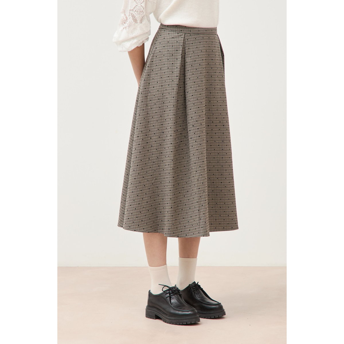 Jupe taille haute gris, BONOBO