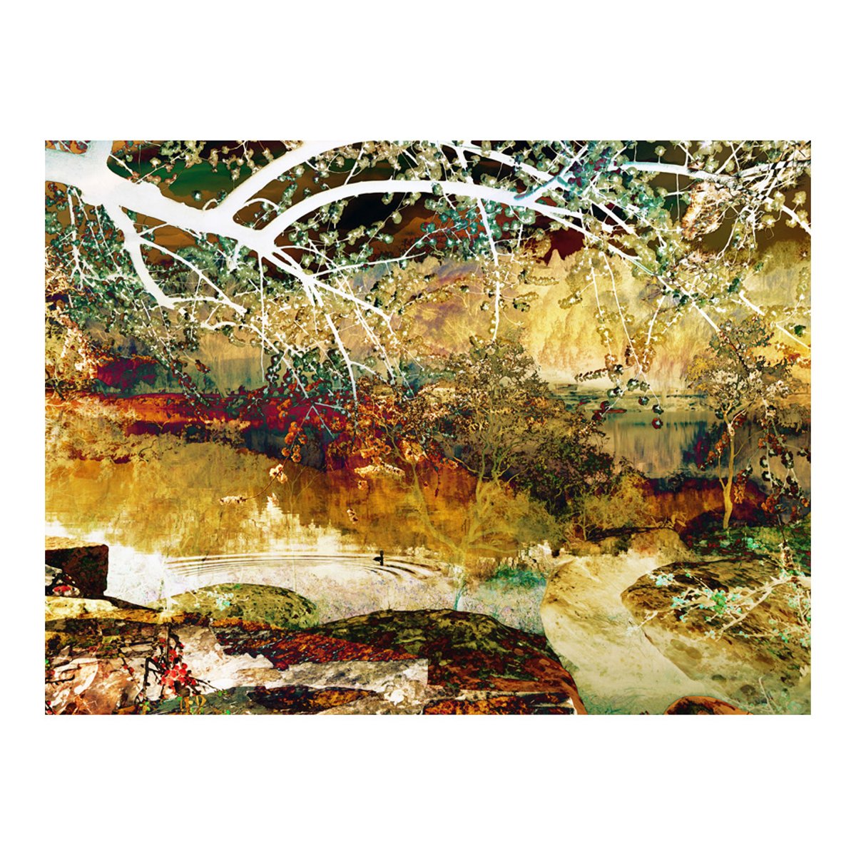 Papier peint intissé panoramique Abstractions River of life multicouleur, EDEN