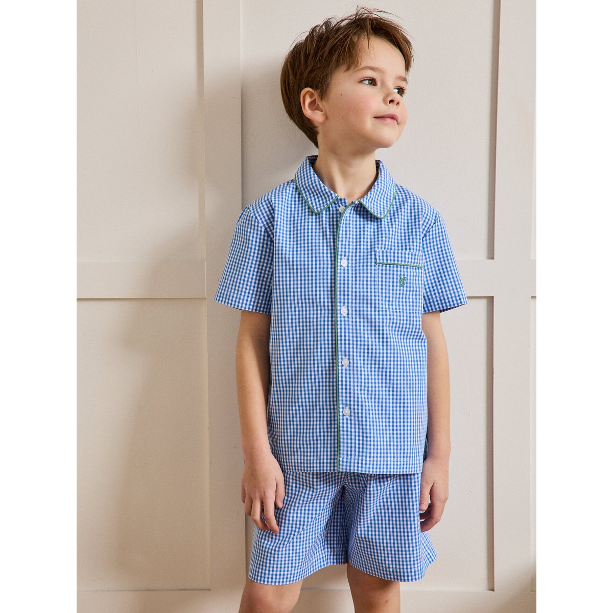 Pyja-short vichy vichy bleu, CYRILLUS